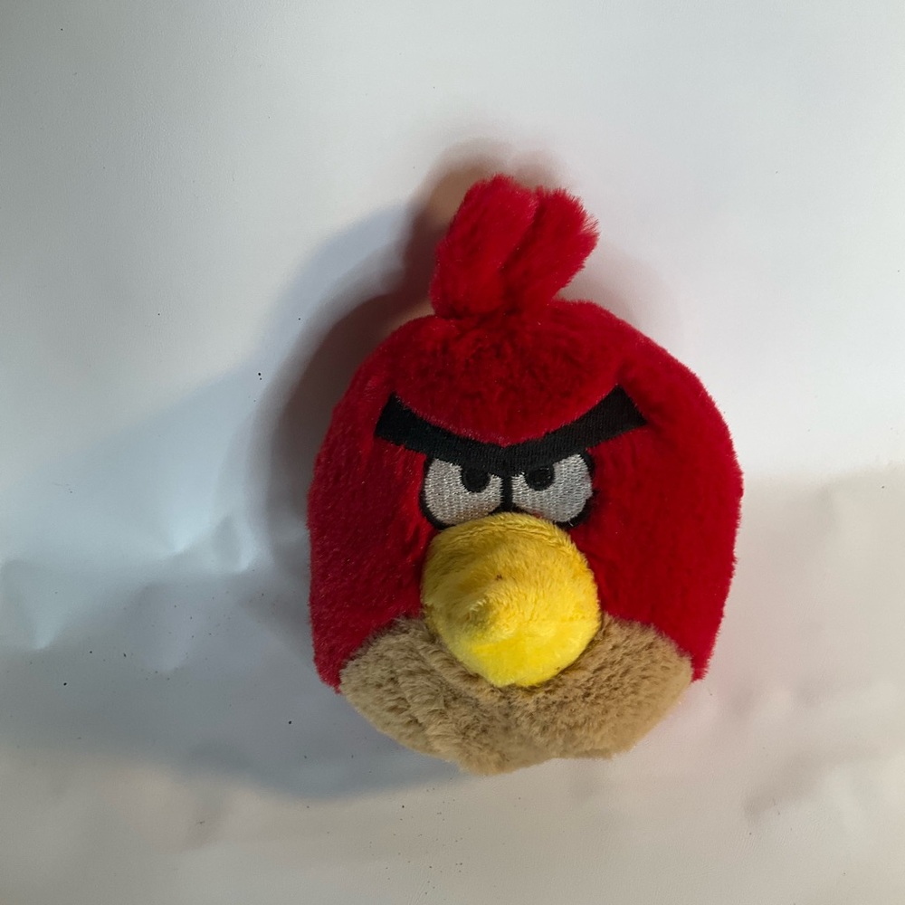 Hartz Angry Bird Red Plush Stuffed Animal Toy No Sound Yellow Black Brown White